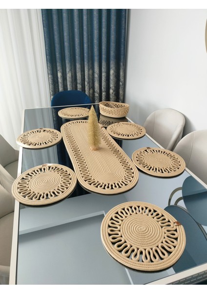 Jüt,amerikan Servis Takımı,6 Supla,1ekmek Sepeti,1 Runner,tabak Altlığı,ranır,supla Takımı,lux Sunum