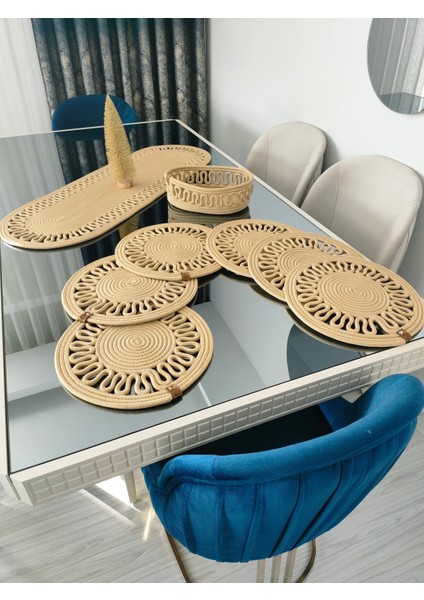 Jüt,amerikan Servis Takımı,6 Supla,1ekmek Sepeti,1 Runner,tabak Altlığı,ranır,supla Takımı,lux Sunum