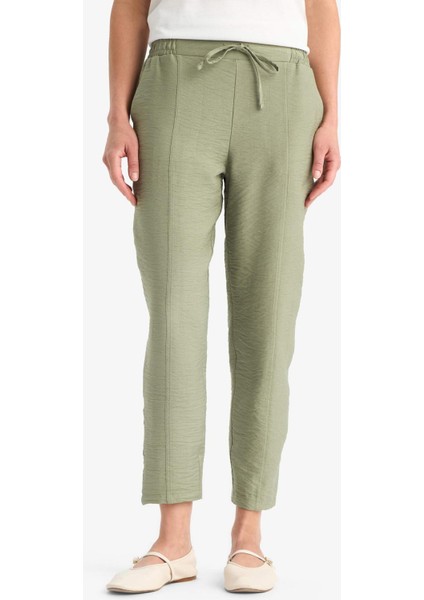 Lastikli Bel Bağcıklı Basic Düz Paça Jogger Pantolon D2573AX25SP