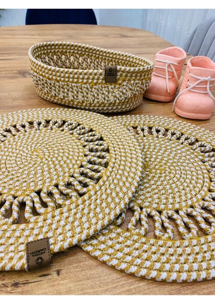 Jüt Hasır Amerikan Servis Supla ve Sepet 3 Parça modelleri