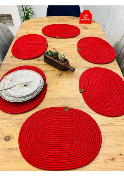 Jüt Hasır Amerikan Servis Oval Supla 6 Lı