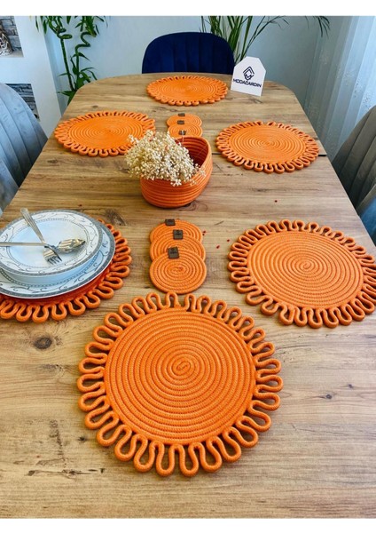 Jüt Hasır Amerikan Servis Supla Bardak Altı ve Sepet 13 Parça fiyatları