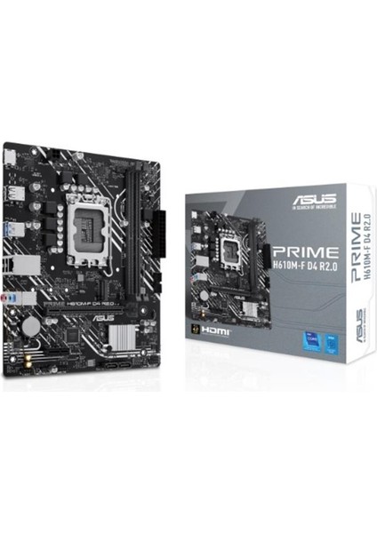 çınar ticaret asus prıme h610m-f d4 r2.0 ddr4 3200mhz 1xhdmı 1xm.2 usb 3.2 matx 1700p (12. / 13. ve 14. nesil ışlemci uyumlu)