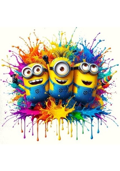 Unisex Mınıons Baskılı Çocuk Swaetshirt Baskılı Kapüşonlu 3 Iplik Şardonlu fırsatları