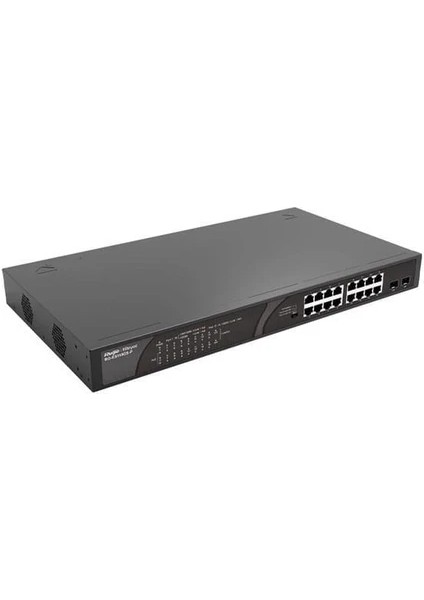 çınar ticaret ruıjıe reyee 16 port rs-es118gs-p 10/100/1000 2x port combo gigabit sfp poe switch (247w) çelik kasa rack mount