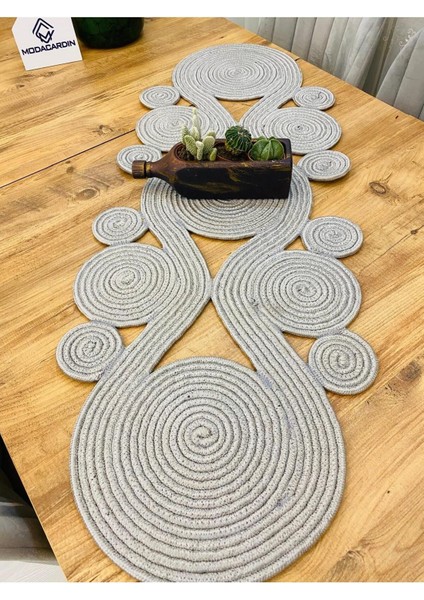 Jüt, Hasır,sarmal Model, Dekoratif Masa Örtüsü, Runner 40X110 Cm, Sehpa Örtüsü, Bohem Tarzı modelleri