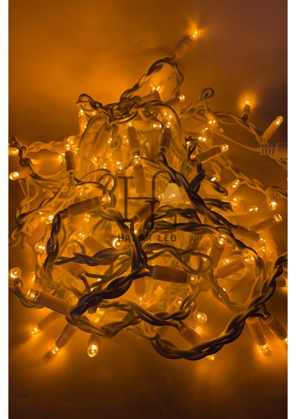 2 Metre Saçak LED 144 Ledli 16 Saçaklı Eklenebilir IP65 Dış Mekan Sarı (Amber) Dekoratif LED Işık Yılbaşı Süsü fiyatları