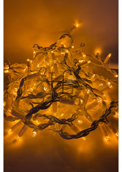 2 Metre Saçak LED 144 Ledli 16 Saçaklı Eklenebilir IP65 Dış Mekan Sarı (Amber) Dekoratif LED Işık Yılbaşı Süsü modelleri