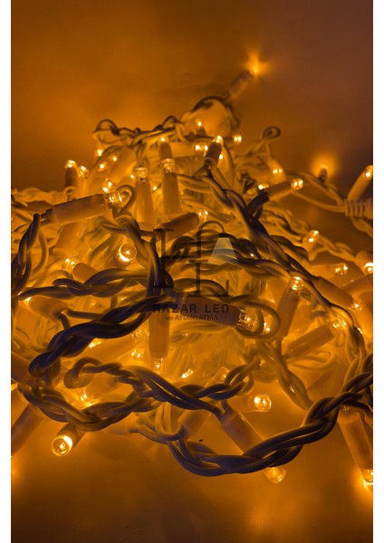 2 Metre Saçak LED 144 Ledli 16 Saçaklı Eklenebilir IP65 Dış Mekan Sarı (Amber) Dekoratif LED Işık Yılbaşı Süsü fırsatları