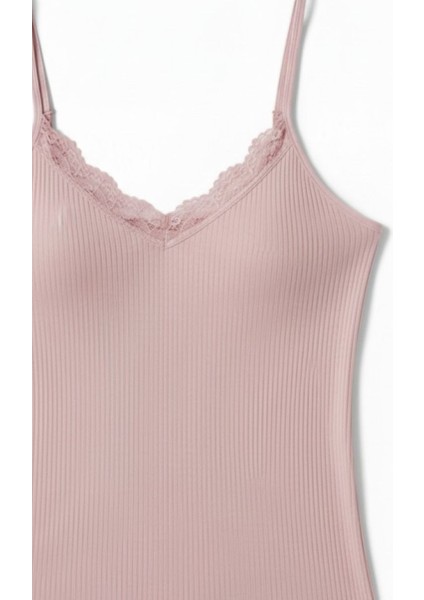 Kadın Pamuklu Ip Askılı Dantel Detaylı Esnek Atlet – Yumuşak Casual Iç Giyim indirimleri