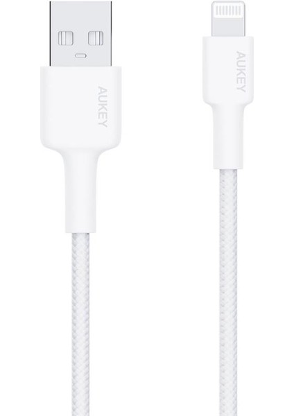 çınar ticaret aukey cb-bal7-wh naylon örgülü usb-a lightning kablosu 0.9mt