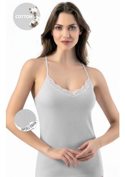 Kadın Pamuklu Ip Askılı Dantel Detaylı Esnek Atlet – Yumuşak Casual Iç Giyim