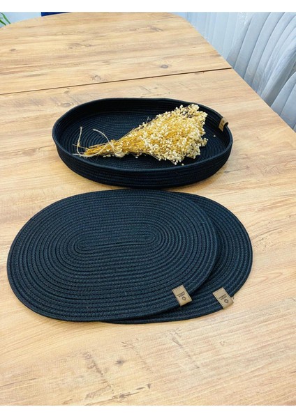 Jüt Hasır Amerikan Servis Oval Supla ve Sepet 3 Lü