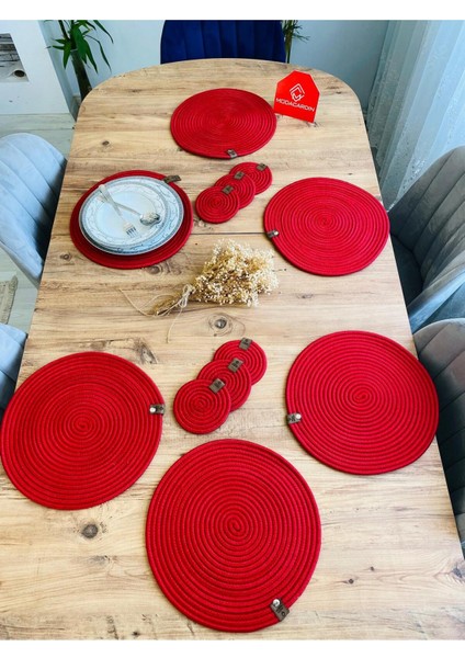 Jüt Hasır Amerikan Servis Supla ve Bardak Altı 12 Parça fiyatları