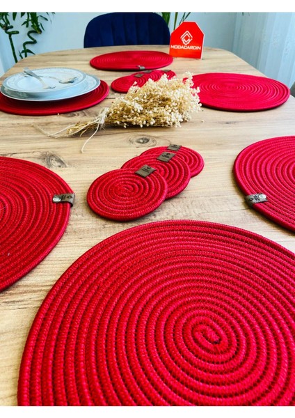 Jüt Hasır Amerikan Servis Supla ve Bardak Altı 12 Parça fırsatları