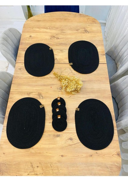 Jüt Hasır Amerikan Servis Oval Supla ve Bardaklık 8 Li fiyatları