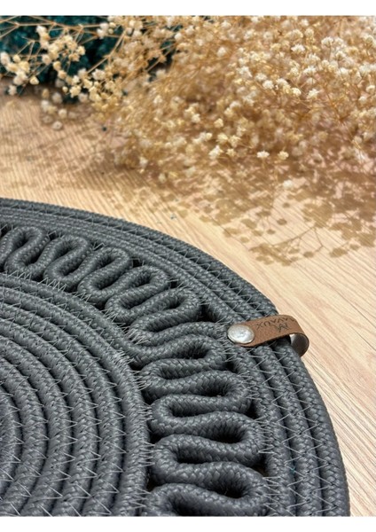 Hasır Görünümlü Jüt Amerikan Servis Servis Takımı Yıkanabilir Isıya Dayanıklı Jüt Antrasit 6 Parça fırsatları