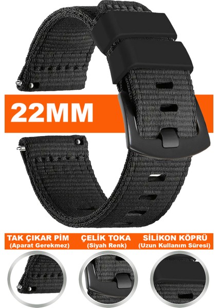 22MM Saatlerle Uyumlu Kumaş Nato Tekstil Saat Kordonu Kayışı Nato-1