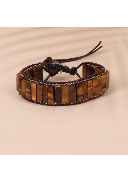 Kaplan Gözü Doğal Taş Bileklik – El Yapımı Ayarlanabilir Vintage Tasarım fırsatları