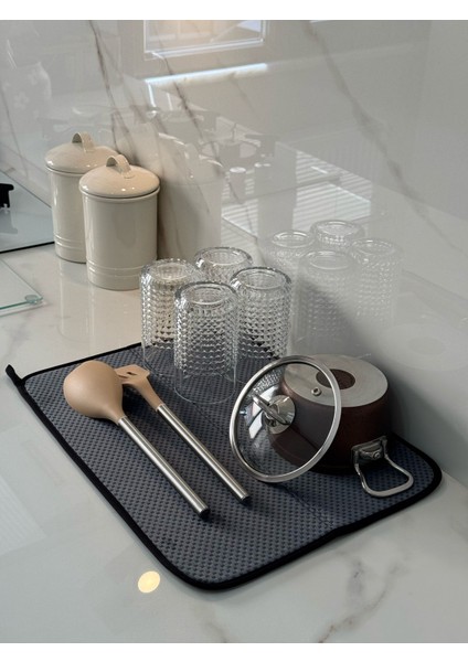 Gri Renk Mikrofiber Bulaşık Kurulama Matı Kurutma Örtüsü Tezgah Üstü Süper Emici 36*45 cm fiyatları