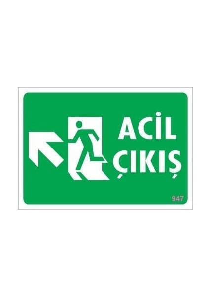 çınar ticaret acil çıkış uyarı levhasi 25x35 kod: 947