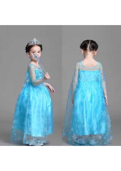 çınar ticaret karlar ülkesi elsa mavi kalpli taç ve mavi asa seti çocuk boy
