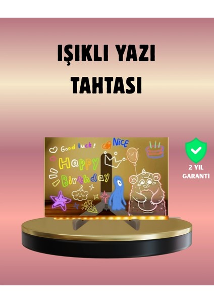 çınar ticaret usb bağlantılı led akrilik çizim ve not tahtası