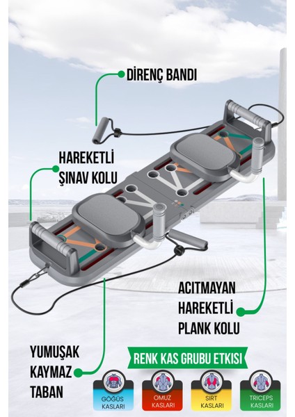 Çok Fonksiyonlu Akıllı Şınav Egzersiz Tahtası Direnç Lastik Bandı Katlanabilir Taşınabilir Çok Yönlü Antrenman Sistemi fiyatları