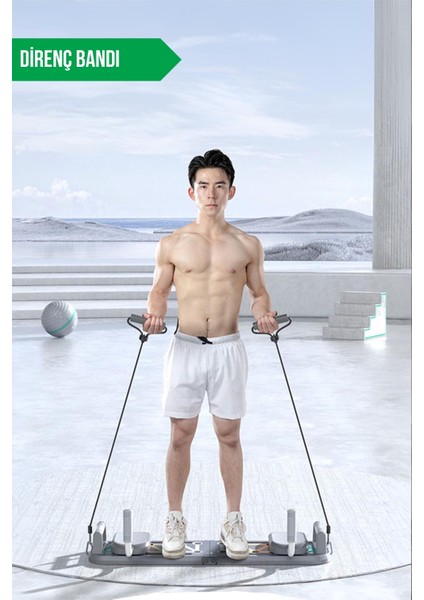 Çok Fonksiyonlu Akıllı Şınav Egzersiz Tahtası Direnç Lastik Bandı Katlanabilir Taşınabilir Çok Yönlü Antrenman Sistemi