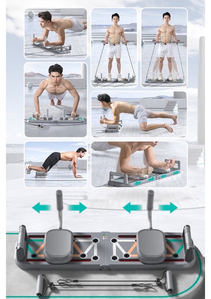 Çok Fonksiyonlu Akıllı Şınav Egzersiz Tahtası Direnç Lastik Bandı Katlanabilir Taşınabilir Çok Yönlü Antrenman Sistemi