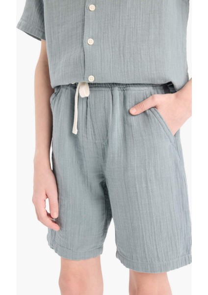 Erkek Çocuk Beli Lastikli Müslin Şort Z5370A625HS