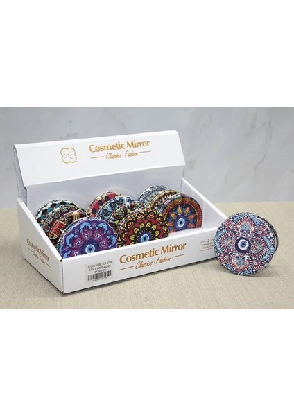 çınar ticaret taşlı el aynası yuvarlak ınce alk3758