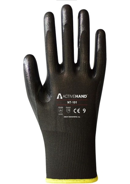 çınar ticaret active nt 101 pu siyah nitril eldiven 10 numara