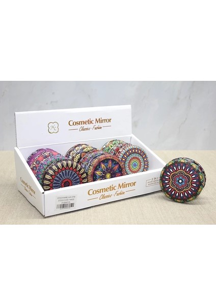 çınar ticaret taşlı yuvarlak el aynası kalın alk3755