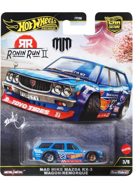 Premium Mad Mike Mazda Rx-3 Wagon – Car Culture Ronin Run Iı – Metal/metal