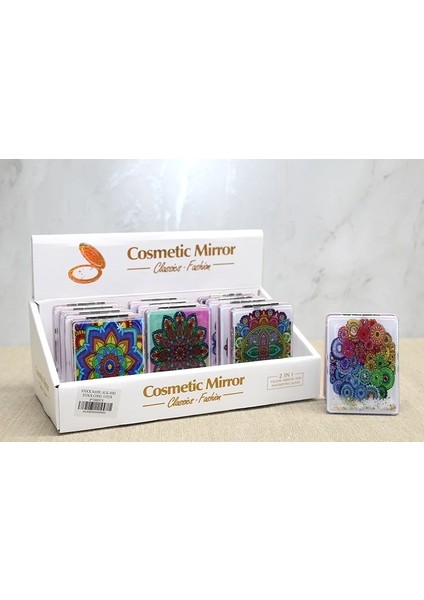 çınar ticaret mandala desenli hareketli sulu el aynası alk4583