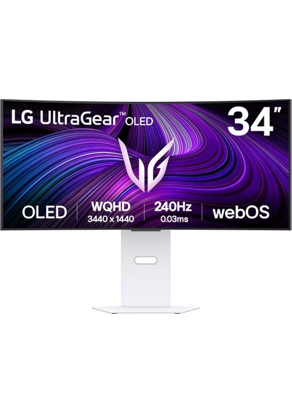 34" 34GX90SA-W 240Hz 0.03MS(GTG) Wqhd OLED Displayhdr True Black 400 Webos Curved Smart Gaming Monitör