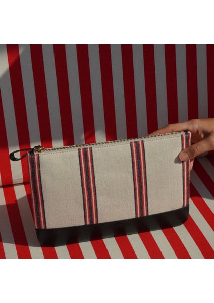 Apollon - Siyah Deri Renkli Dokuma Kumaş Portföy