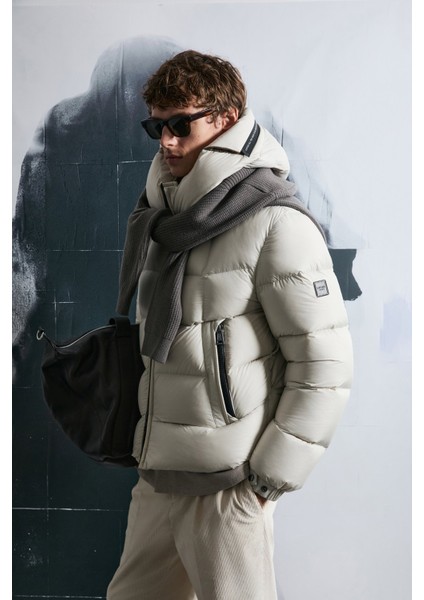 Erkek Jacop Kaz Tüyü Mont 112120251 Taş