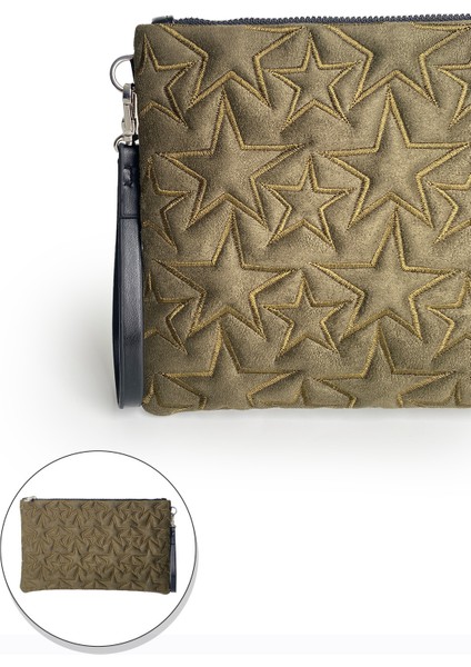 Yıldız Desenli Yeşil Süet Portföy Çanta modelleri
