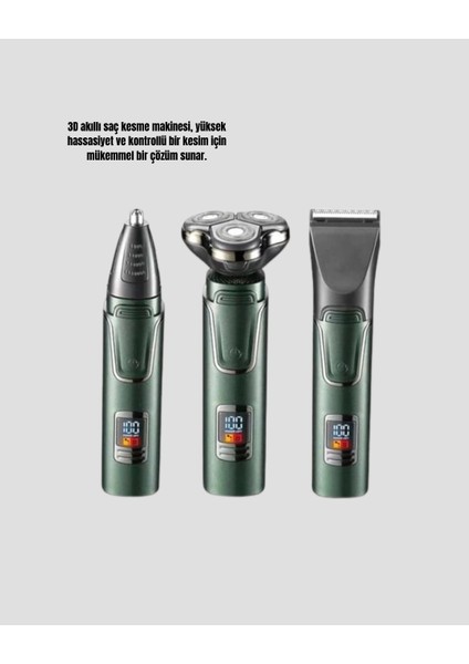 çınar ticaret kablosuz profesyonel erkek bakım seti – 3 başlıklı, 3d akıllı kesim, taşınabilir indirimleri