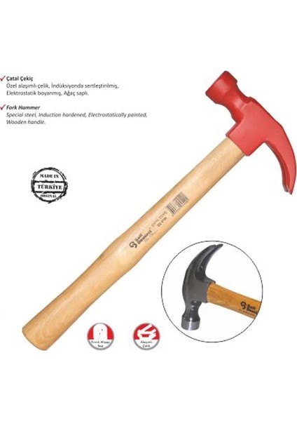 çınar ticaret boyalı çatal çekiç