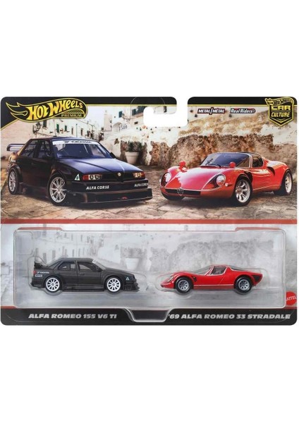 çınar ticaret 1:64 hot wheels premium car culture 2'li paket alfa romeo 155 v6 ti ve 69 alfa romeo 33 stradale fiyatları