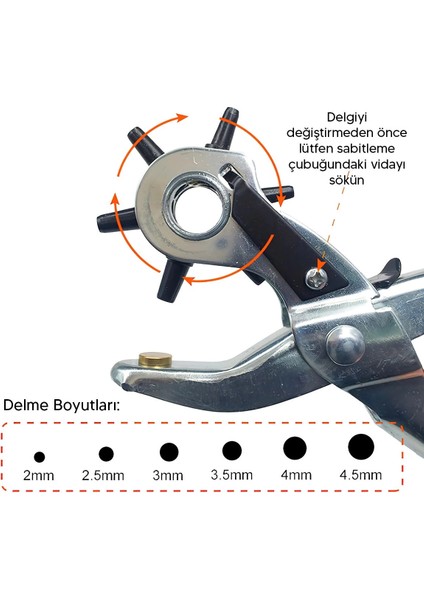 çınar ticaret 6 başlıklı döner kemer delme aleti metal delik açıcı pense, deri kanvas kemer delme makinesi fırsatları
