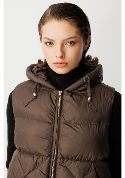 Kadın Kapüşonlu Şişme Yelek 8581 Haki modelleri