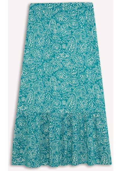 Çiçek Desenli Maxi Tesettür Etek