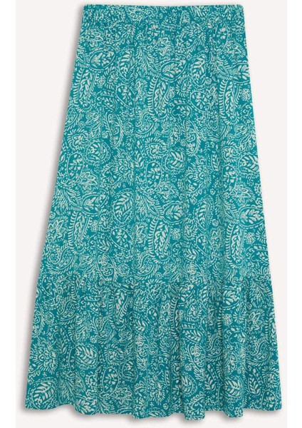 Çiçek Desenli Maxi Tesettür Etek