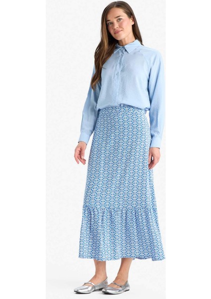 Desenli Maxi Tesettür Etek B2426AX25SM