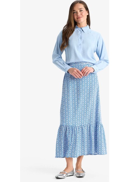 Desenli Maxi Tesettür Etek B2426AX25SM