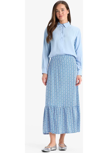 Desenli Maxi Tesettür Etek B2426AX25SM